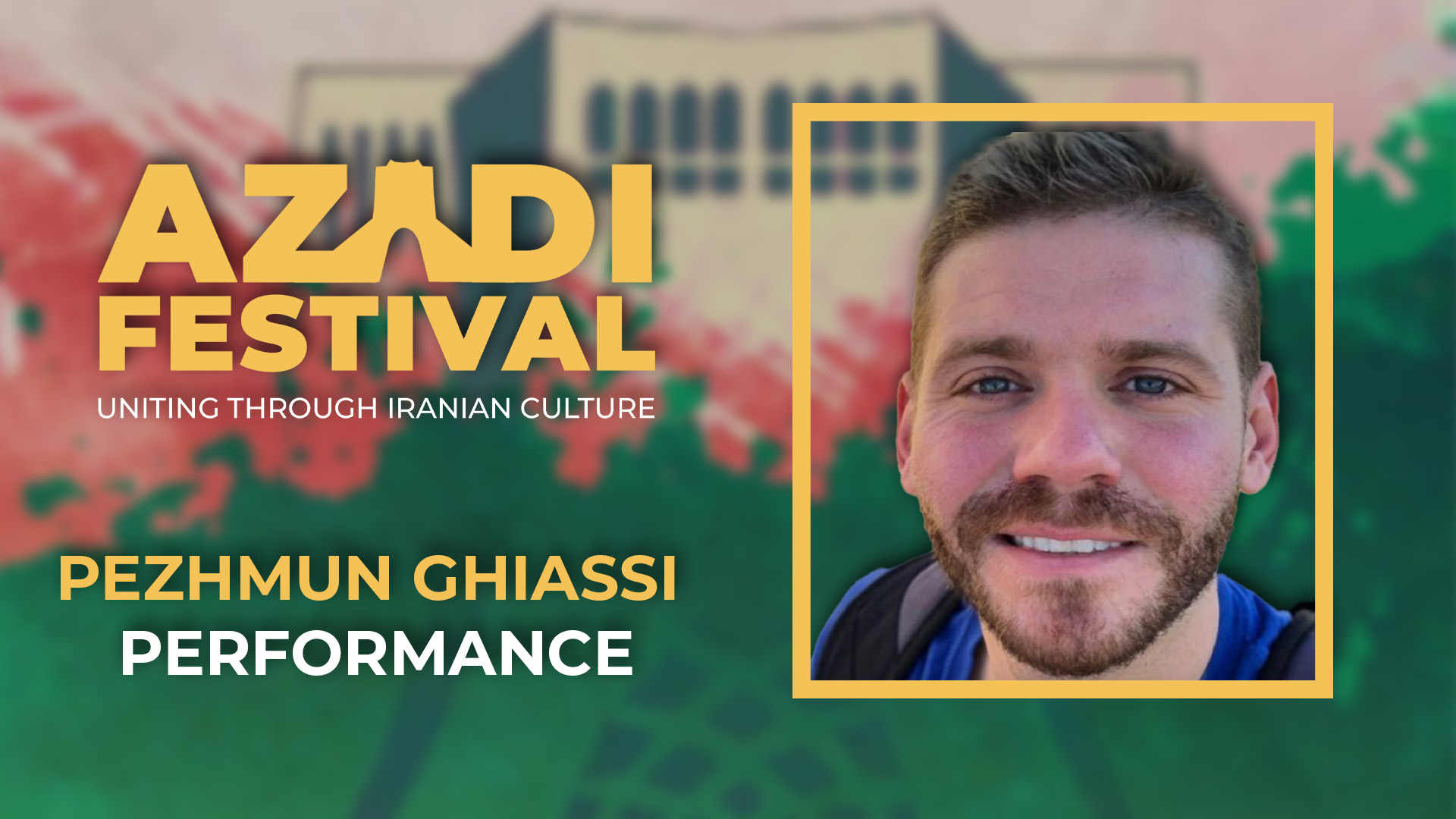 Pezhmun Ghiassi on stage at Azadi Festival